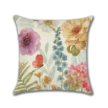Load image into Gallery viewer, Elegant flower Throw Pillow Case Cotton Linen Square Cushion Cover Summer Home Decorative Pillow Covers 18 x 18 Inch
