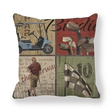 Load image into Gallery viewer, Retro Golf Course Style hrow Pillow Covers Square Cotton Linen Cushion Cover for Sofa Bedroom Car Home Decor18 x 18 Inch
