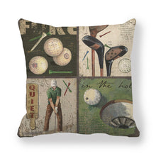 Load image into Gallery viewer, Retro Golf Course Style hrow Pillow Covers Square Cotton Linen Cushion Cover for Sofa Bedroom Car Home Decor18 x 18 Inch
