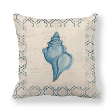 Load image into Gallery viewer, Throw Pillow Covers Sea Theme Square Cotton Linen Cushion Cover Pillow Case for Indoors Home Decor 18 x 18 Inch Set of 4
