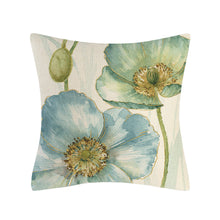 Load image into Gallery viewer, Set of 4 Blue Flower Throw Pillow Covers 18x18 Inch Square Pillowcase Cotton Linen Cushion Cases for Home Decor Sofa Car

