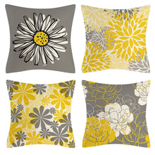 Load image into Gallery viewer, Summer Flowers Printed Throw Pillow Covers Cotton Linen Cushion Cover Pillowcase for Couch Sofa Bed Car 18 X 18 Inch Set of 4
