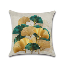 Load image into Gallery viewer, Set of 4 Ginkgo Leaf Throw Pillow Covers Cotton Linen Cushion Cover Pillowcase for Couch Sofa Bed Car Home Decor 18 X 18 Inch
