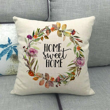 Load image into Gallery viewer, Home Sweet Home Garland Throw Pillow Covers Cotton Linen Cushion Cover Pillowcase for Couch Sofa Bed Home Decor 18 x 18 Inch
