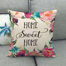 Load image into Gallery viewer, Home Sweet Home Garland Throw Pillow Covers Cotton Linen Cushion Cover Pillowcase for Couch Sofa Bed Home Decor 18 x 18 Inch

