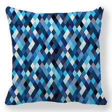 Load image into Gallery viewer, Light Blue Geometric Design Throw Pillow Covers 18 x 18 Inch Cushion Cover Square Pillowcase for Couch Sofa Bed Home Decor
