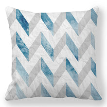 Load image into Gallery viewer, Light Blue Geometric Design Throw Pillow Covers 18 x 18 Inch Cushion Cover Square Pillowcase for Couch Sofa Bed Home Decor
