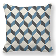 Load image into Gallery viewer, Light Blue Geometric Design Throw Pillow Covers 18 x 18 Inch Cushion Cover Square Pillowcase for Couch Sofa Bed Home Decor
