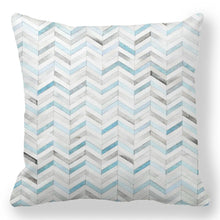 Load image into Gallery viewer, Light Blue Geometric Design Throw Pillow Covers 18 x 18 Inch Cushion Cover Square Pillowcase for Couch Sofa Bed Home Decor
