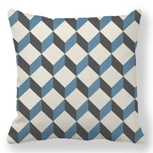 Load image into Gallery viewer, Light Blue Geometric Design Throw Pillow Covers 18 x 18 Inch Cushion Cover Square Pillowcase for Couch Sofa Bed Home Decor
