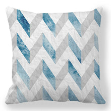 Load image into Gallery viewer, Light Blue Geometric Design Throw Pillow Covers 18 x 18 Inch Cushion Cover Square Pillowcase for Couch Sofa Bed Home Decor
