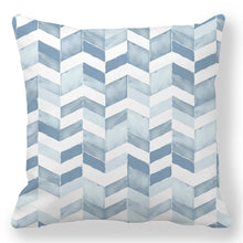 Load image into Gallery viewer, Light Blue Geometric Design Throw Pillow Covers 18 x 18 Inch Cushion Cover Square Pillowcase for Couch Sofa Bed Home Decor
