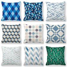 Load image into Gallery viewer, Light Blue Geometric Design Throw Pillow Covers 18 x 18 Inch Cushion Cover Square Pillowcase for Couch Sofa Bed Home Decor
