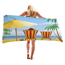 Load image into Gallery viewer, Summer Beach Vacation Microfiber Beach Towel Sand Free Lightweigh Quick Dry Super Absorbent for Travel Pool Yoga Gym Sports
