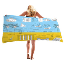 Load image into Gallery viewer, Summer Beach Vacation Style Microfiber Beach Towel Lightweigh Quick Dry Super Absorbent for Travel Pool Yoga Gym Sports
