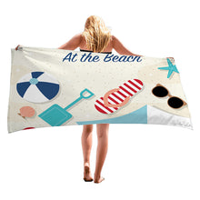 Load image into Gallery viewer, Summer Beach Vacation Style Microfiber Beach Towel Lightweigh Quick Dry Super Absorbent for Travel Pool Yoga Gym Sports
