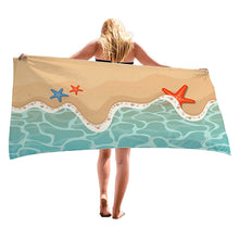 Load image into Gallery viewer, Summer Beach Vacation Style Microfiber Beach Towel Lightweigh Quick Dry Super Absorbent for Travel Pool Yoga Gym Sports
