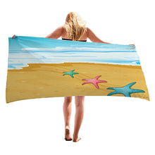 Load image into Gallery viewer, Summer Beach Vacation Style Microfiber Beach Towel Lightweigh Quick Dry Super Absorbent for Travel Pool Yoga Gym Sports
