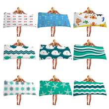 Load image into Gallery viewer, Green Stripe Super Absorbent Microfiber Beach Towels Quick Dry Towel for Adults Kids Pool Travel Camping Hiking 30 X 60 Inch
