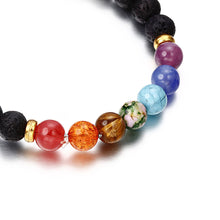 Load image into Gallery viewer, Unisex 7 Chakra Reiki Healing Stone Bracelet Yoga Balance Energy Beads Volcanic Stone Lose Weight Bracelet Jewelry Bangle
