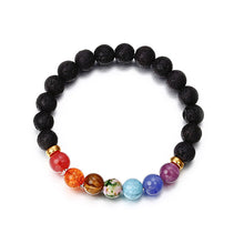 Load image into Gallery viewer, Unisex 7 Chakra Reiki Healing Stone Bracelet Yoga Balance Energy Beads Volcanic Stone Lose Weight Bracelet Jewelry Bangle
