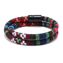 Load image into Gallery viewer, Unisex Bohemia Cloth Wrap Bracelet Magnetic Clasp Ethnic Boho Rope Fabric Bracelet

