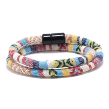 Load image into Gallery viewer, Unisex Bohemia Cloth Wrap Bracelet Magnetic Clasp Ethnic Boho Rope Fabric Bracelet
