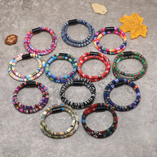 Load image into Gallery viewer, Unisex Bohemia Cloth Wrap Bracelet Magnetic Clasp Ethnic Boho Rope Fabric Bracelet
