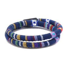 Load image into Gallery viewer, Unisex Bohemia Cloth Wrap Bracelet Magnetic Clasp Ethnic Boho Rope Fabric Bracelet

