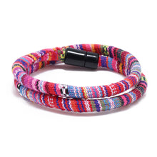 Load image into Gallery viewer, Unisex Bohemia Cloth Wrap Bracelet Magnetic Clasp Ethnic Boho Rope Fabric Bracelet
