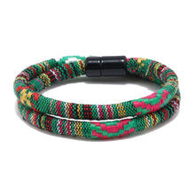 Load image into Gallery viewer, Unisex Bohemia Cloth Wrap Bracelet Magnetic Clasp Ethnic Boho Rope Fabric Bracelet
