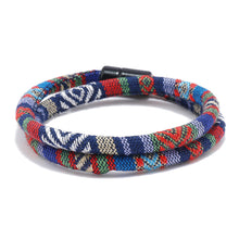 Load image into Gallery viewer, Unisex Bohemia Cloth Wrap Bracelet Magnetic Clasp Ethnic Boho Rope Fabric Bracelet
