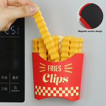 Load image into Gallery viewer, 12pcs Fries Chips Shape Sealing Clip with Fridge Magnet Holder Portable Bread Bag Fresh Storage Seal Clips Snack Bag Sealer Clamp Food Preservation Bag Clip Kitchen Storage Tool

