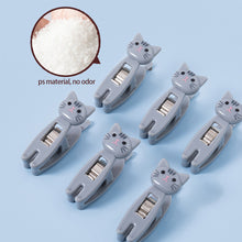 Load image into Gallery viewer, 6pcs/pack Multiple-function Cartoon Cat Clips Food Sealing Clips Snack Bag Clamps Household Decoration Clips Socks Hanging Clips

