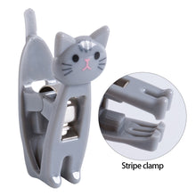 Load image into Gallery viewer, 6pcs/pack Multiple-function Cartoon Cat Clips Food Sealing Clips Snack Bag Clamps Household Decoration Clips Socks Hanging Clips
