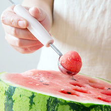 Load image into Gallery viewer, Double-Head Stainless Steel Fruit Platter Ball Digger Sawtooth Carving Knife Watermelon Ball Scoop Spoon Kitchen Fruit Carving Tool
