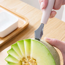 Load image into Gallery viewer, Double-Head Stainless Steel Fruit Platter Ball Digger Sawtooth Carving Knife Watermelon Ball Scoop Spoon Kitchen Fruit Carving Tool
