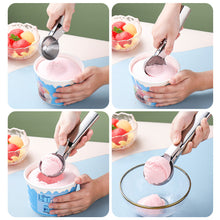 Load image into Gallery viewer, Stainless Steel Ice Cream Scoops Stacks Ice Cream Digger Non-Stick Fruit Ice Ball Maker Watermelon Ice Cream Spoon Tool
