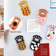 Load image into Gallery viewer, Cartoon Cats Paw Beer Bottle Opener Fat Cat Paws Soda Drink Starter Magnet Refrigerator Sticker Cute Fridge Magnet Beer Opener
