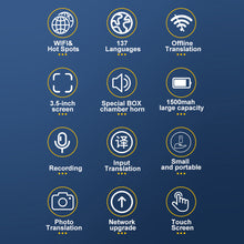 Load image into Gallery viewer, 3.5-Inch Smart Voice Translator V600 With Offline Camera And 137 Languages Translation Translator
