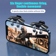 Load image into Gallery viewer, Six Finger Control Gamepad Trigger For Pubg Controller Mobile Phone Gamepad Joystick Aim Shooting L1 R1 Alloy Key Button
