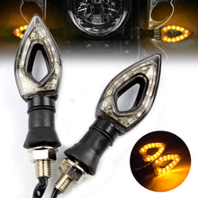 Load image into Gallery viewer, 2Pcs Universal Motorcycle Heart Shape 12LED Turn Signals Short Turn Signal Lights Indicator Blinkers Flashers Amber Color
