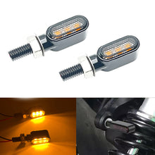 Load image into Gallery viewer, Motorcycle Indicators Mini LED Turn Signal Light 3Leds Flasher Amber Signal Lamp Blinker Black/Chrome Flashers Amber Color for Yamaha Kawasaki Cafe Racer
