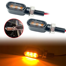Load image into Gallery viewer, Motorcycle Indicators Mini LED Turn Signal Light 3Leds Flasher Amber Signal Lamp Blinker Black/Chrome Flashers Amber Color for Yamaha Kawasaki Cafe Racer
