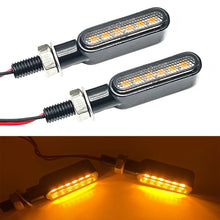 Load image into Gallery viewer, 6Leds Motorcycle Indicators Mini LED Turn Signal Light Flasher Amber Signal Lamp Blinker Black/Chrome Flashers Amber Color
