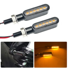 Load image into Gallery viewer, 6Leds Motorcycle Indicators Mini LED Turn Signal Light Flasher Amber Signal Lamp Blinker Black/Chrome Flashers Amber Color

