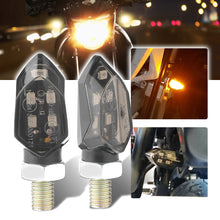 Load image into Gallery viewer, 2Pcs Universal Mini Motorcycle Smoke Lens Turn Signal Light 5LED 12V Amber Blinker Indicator Lamp Two Wire for Kawasake
