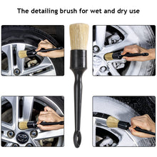 Load image into Gallery viewer, 3Pcs/Set Boar Hair Car Detail Brush Car Wheel Brush Auto Cleaning Detail Tools Car Interior Dashboard Cleaning Brush Bristle Brushes

