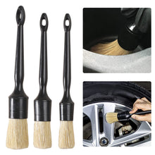 Load image into Gallery viewer, 3Pcs/Set Boar Hair Car Detail Brush Car Wheel Brush Auto Cleaning Detail Tools Car Interior Dashboard Cleaning Brush Bristle Brushes
