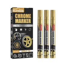 Load image into Gallery viewer, 3Pcs/Set DIY Car Chrome Marker Pen Permanent Paint Marker For Bike Motor Tires Tyre Marker Paint Pen Rubber Tyre Marker Metallic Markers
